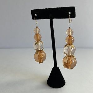 Stacked sherbet  orange earrings